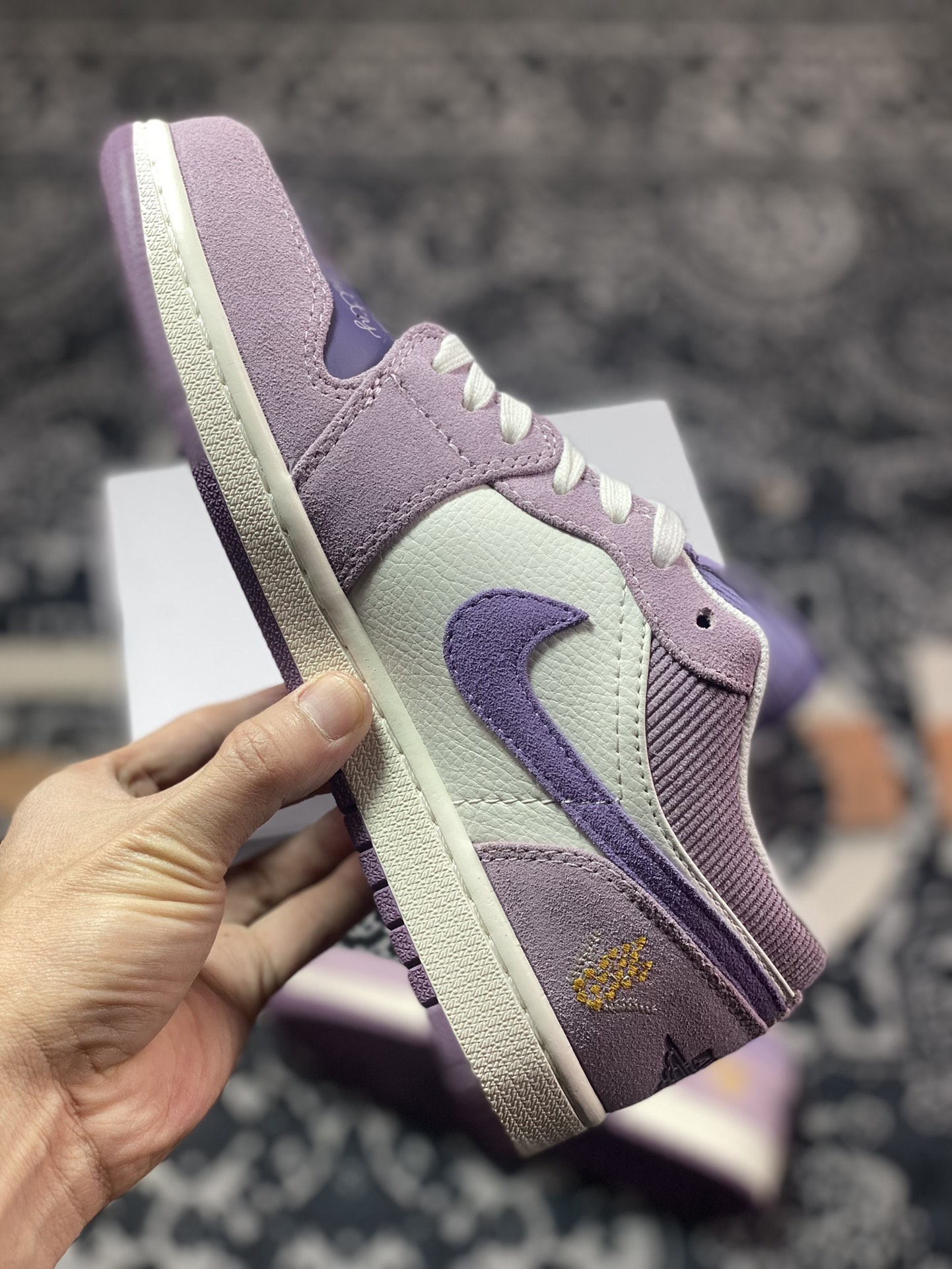 Original factory level Air Jordan 1 Low white purple DR8057-500