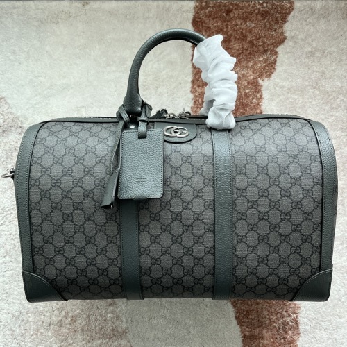 Gucci Ophidia Large Duffel Bag in Grey GG Supreme Canvas with Leather Trim 1 Gucci Ophidia Large Duffel Bag in Grey GG Supreme Canvas with Leather Trim