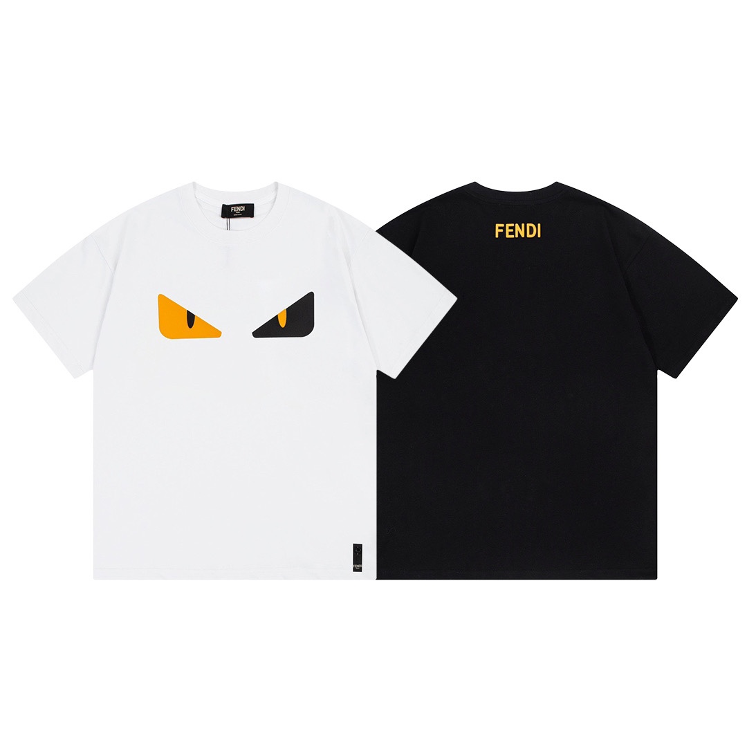 BJK New FD Classic Cotton T-Shirt with Eye Logo for Men and Women - 图片 4