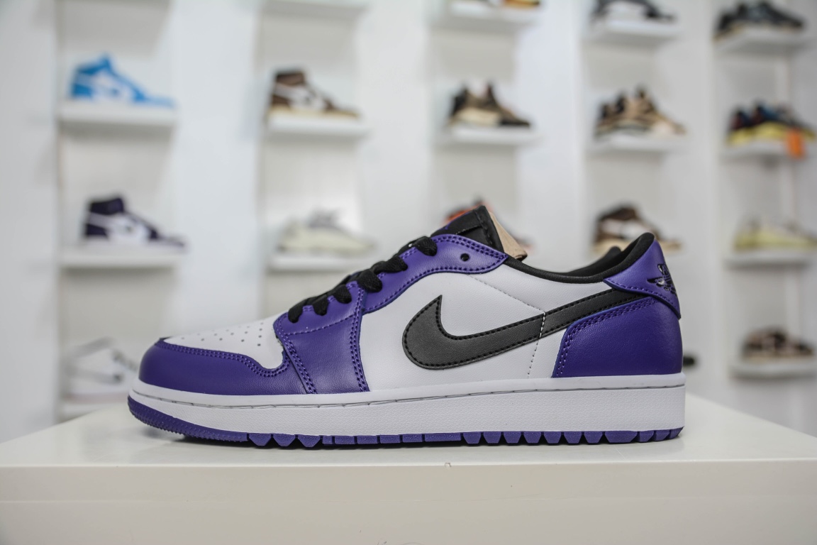200 原装Air Jordan 1 Low 黑紫脚趾高尔夫 AJ1乔1低帮休闲板鞋 DD9315-105