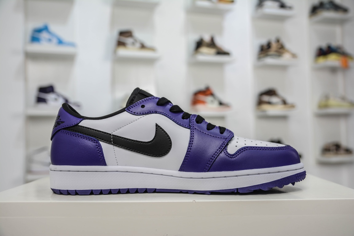 200 原装Air Jordan 1 Low 黑紫脚趾高尔夫 AJ1乔1低帮休闲板鞋 DD9315-105