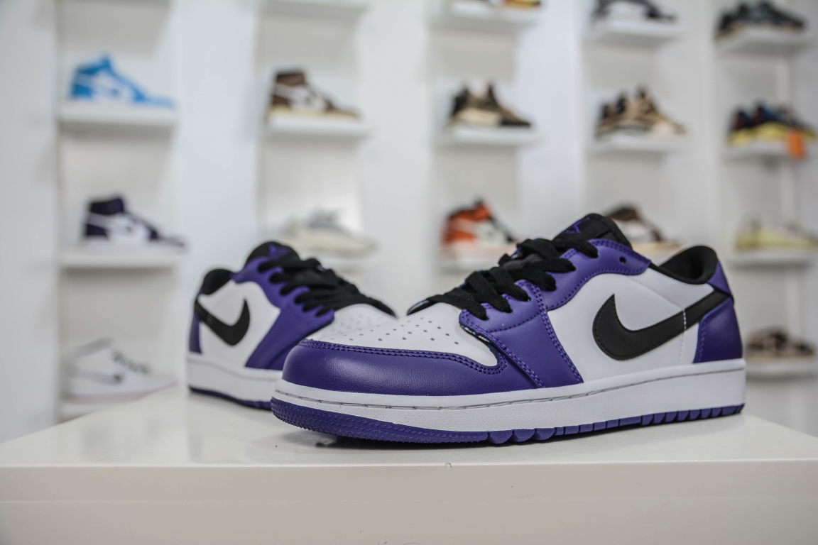 200 原装Air Jordan 1 Low 黑紫脚趾高尔夫 AJ1乔1低帮休闲板鞋 DD9315-105
