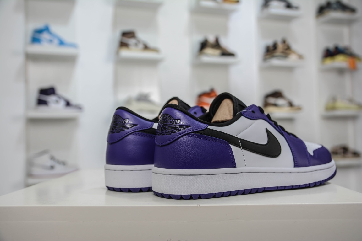 200 原装Air Jordan 1 Low 黑紫脚趾高尔夫 AJ1乔1低帮休闲板鞋 DD9315-105