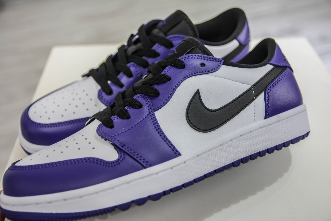 200 原装Air Jordan 1 Low 黑紫脚趾高尔夫 AJ1乔1低帮休闲板鞋 DD9315-105