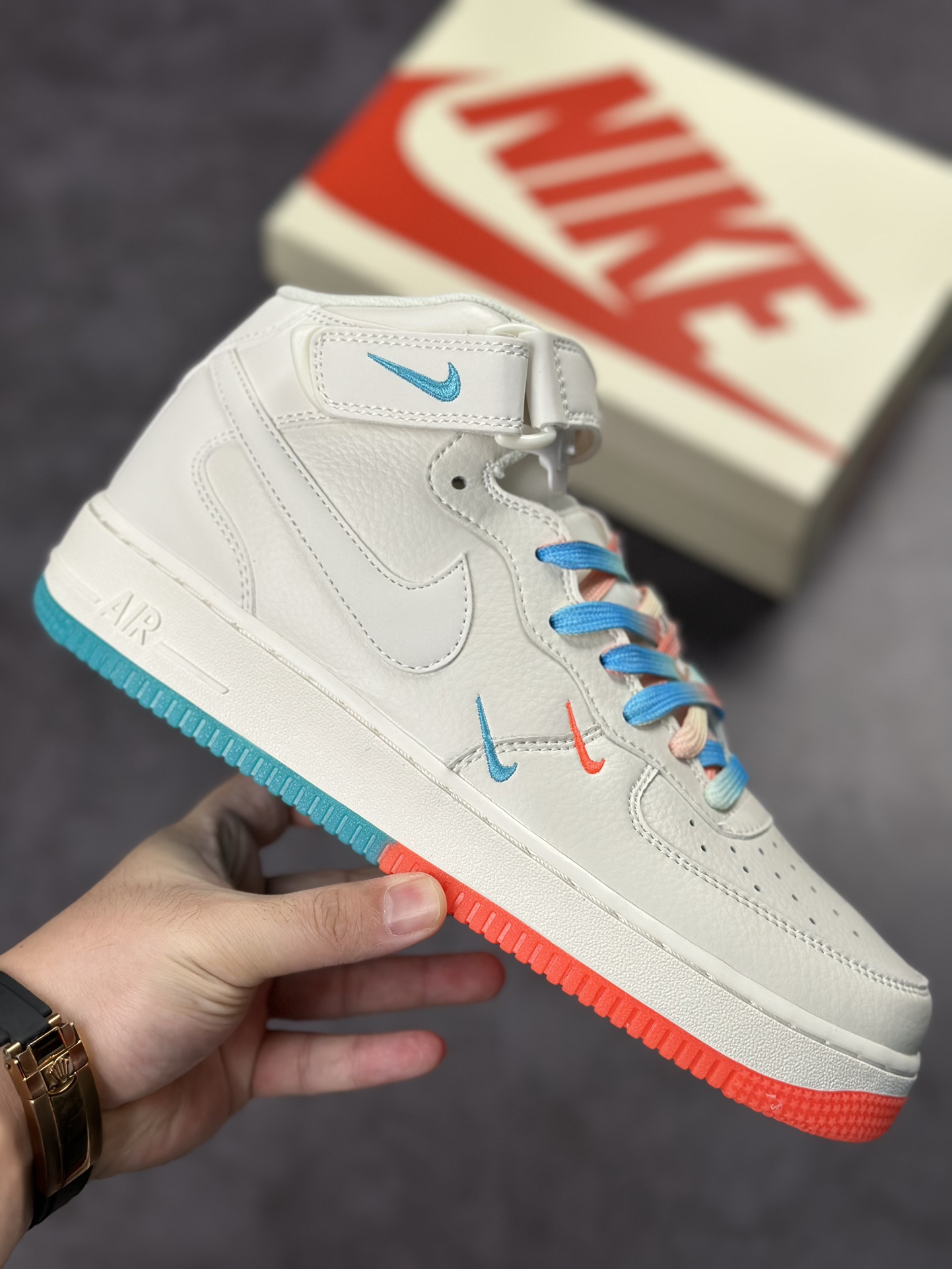 270 Nike Air Force 1 MID LV8 米橙蓝迈阿密MI9663-536