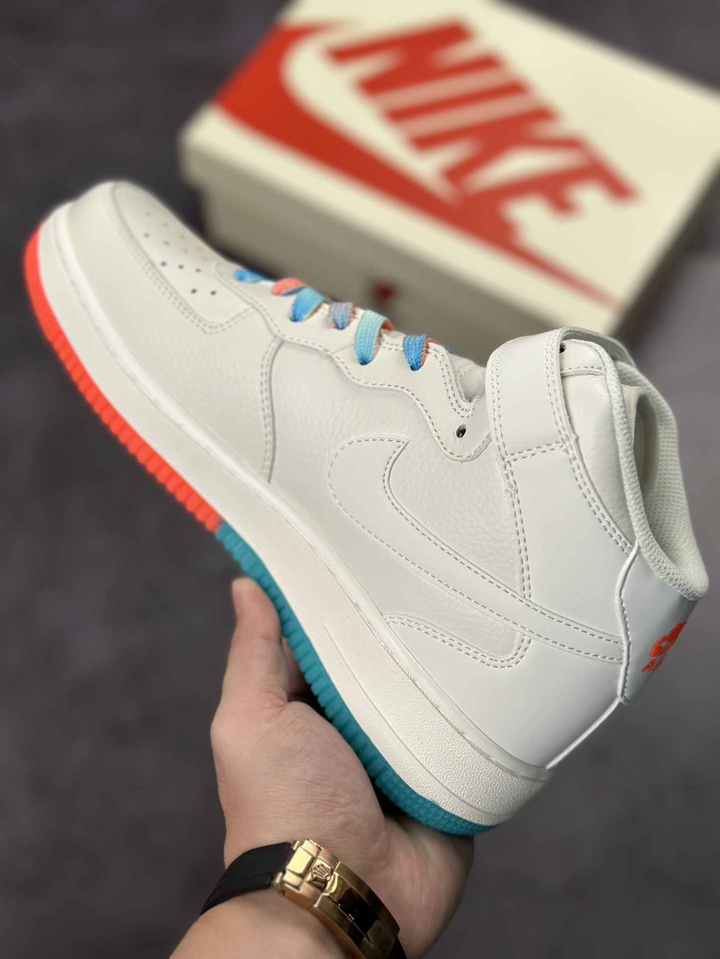 270 Nike Air Force 1 MID LV8 米橙蓝迈阿密MI9663-536