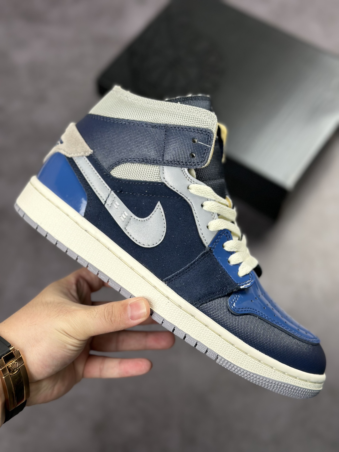 220 Air Jordan 1 Mid 灰深蓝DR8868-400