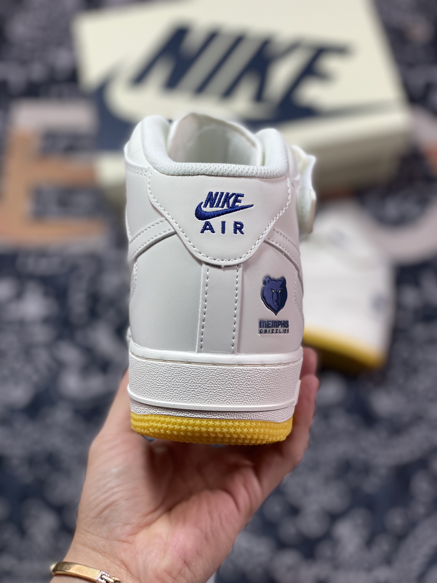 280 Nike Air Force 1’07 Mid QS”Sail/Midnight Blue/Memphis Grizzlies”空军一号系ML5369-215