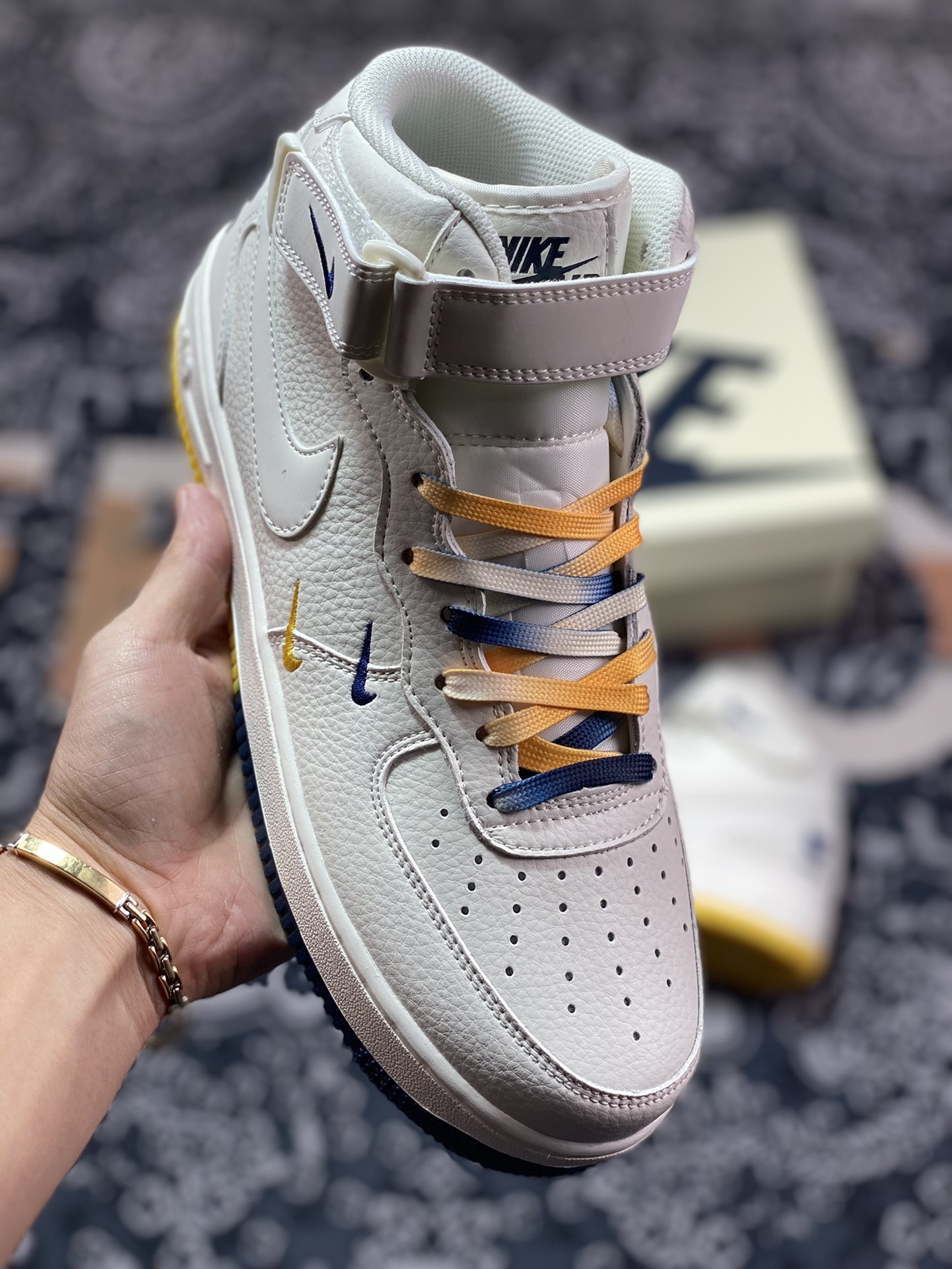 280 Nike Air Force 1’07 Mid QS”Sail/Midnight Blue/Memphis Grizzlies”空军一号系ML5369-215