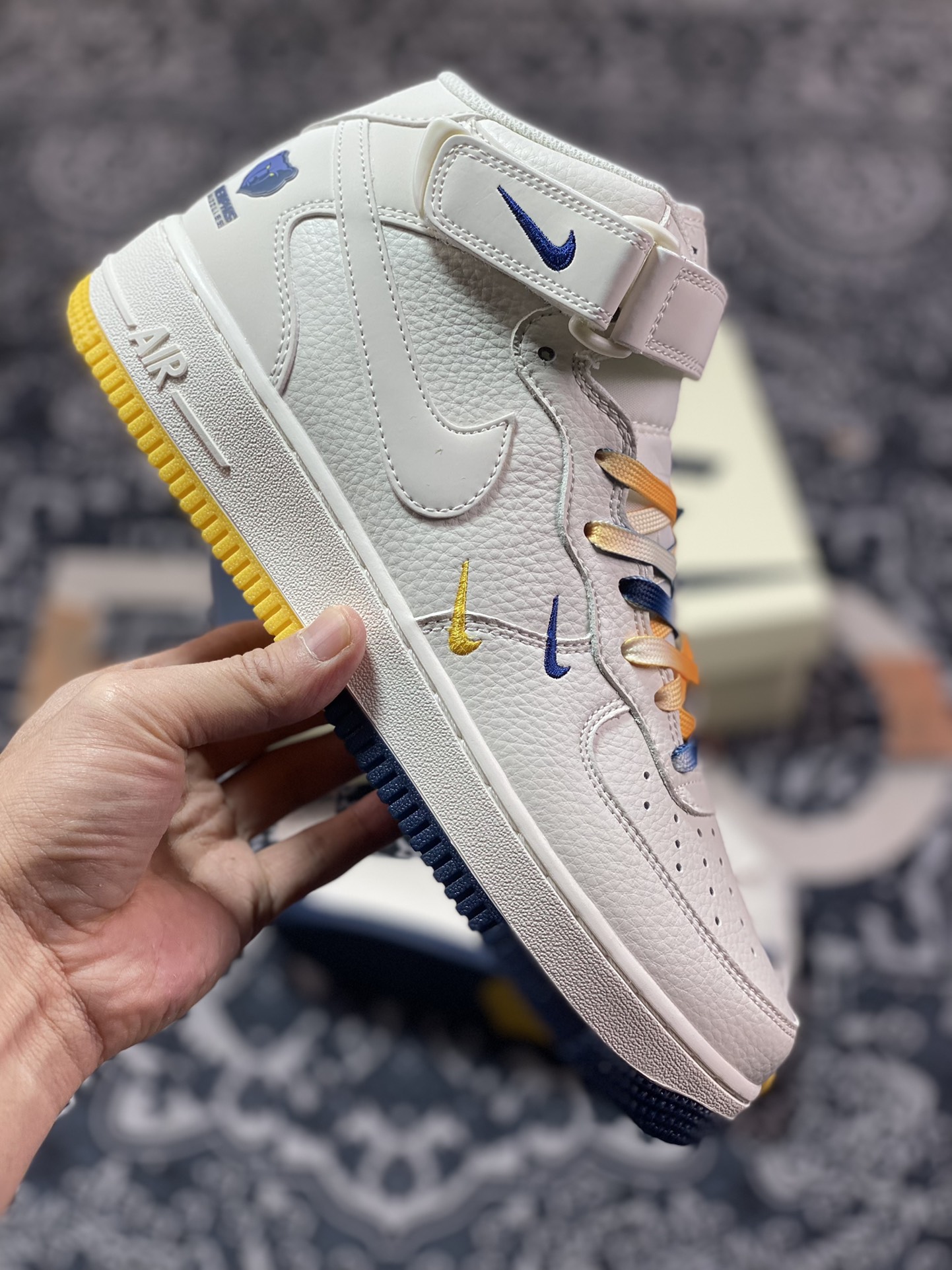 280 Nike Air Force 1’07 Mid QS”Sail/Midnight Blue/Memphis Grizzlies”空军一号系ML5369-215