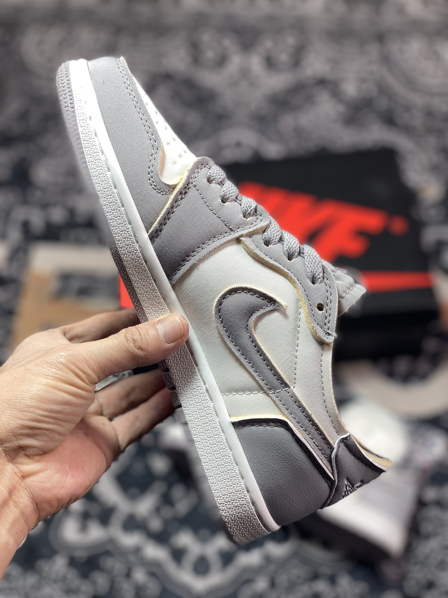 Air Jordan 1 Low ”Tech Grey” white gray AJ1 low top casual sneakers DN1635-002