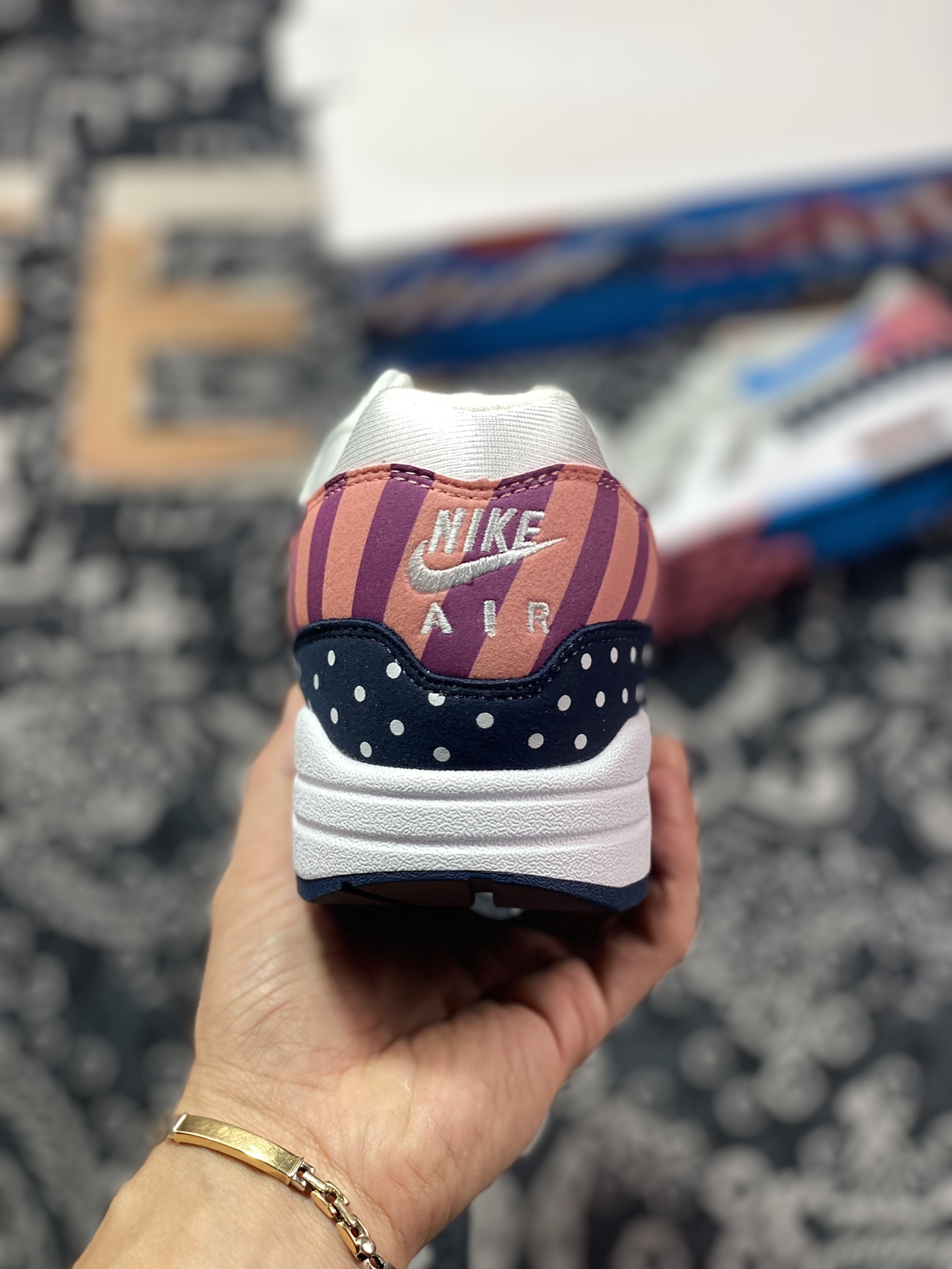 Piet Parra x Nike Air Max 1 White Multi retro air cushion all-match jogging shoes AT3057-100