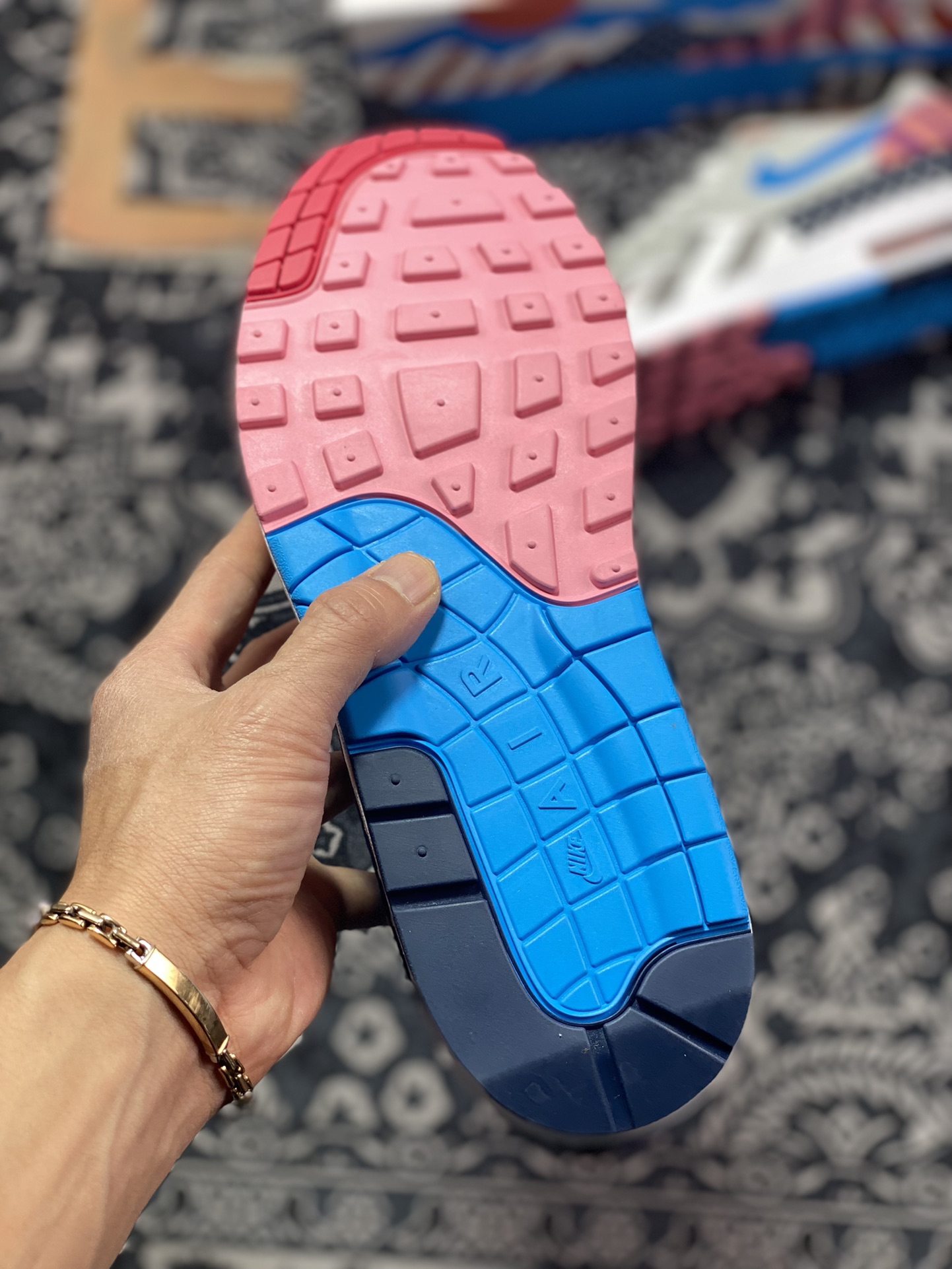 Piet Parra x Nike Air Max 1 White Multi retro air cushion all-match jogging shoes AT3057-100