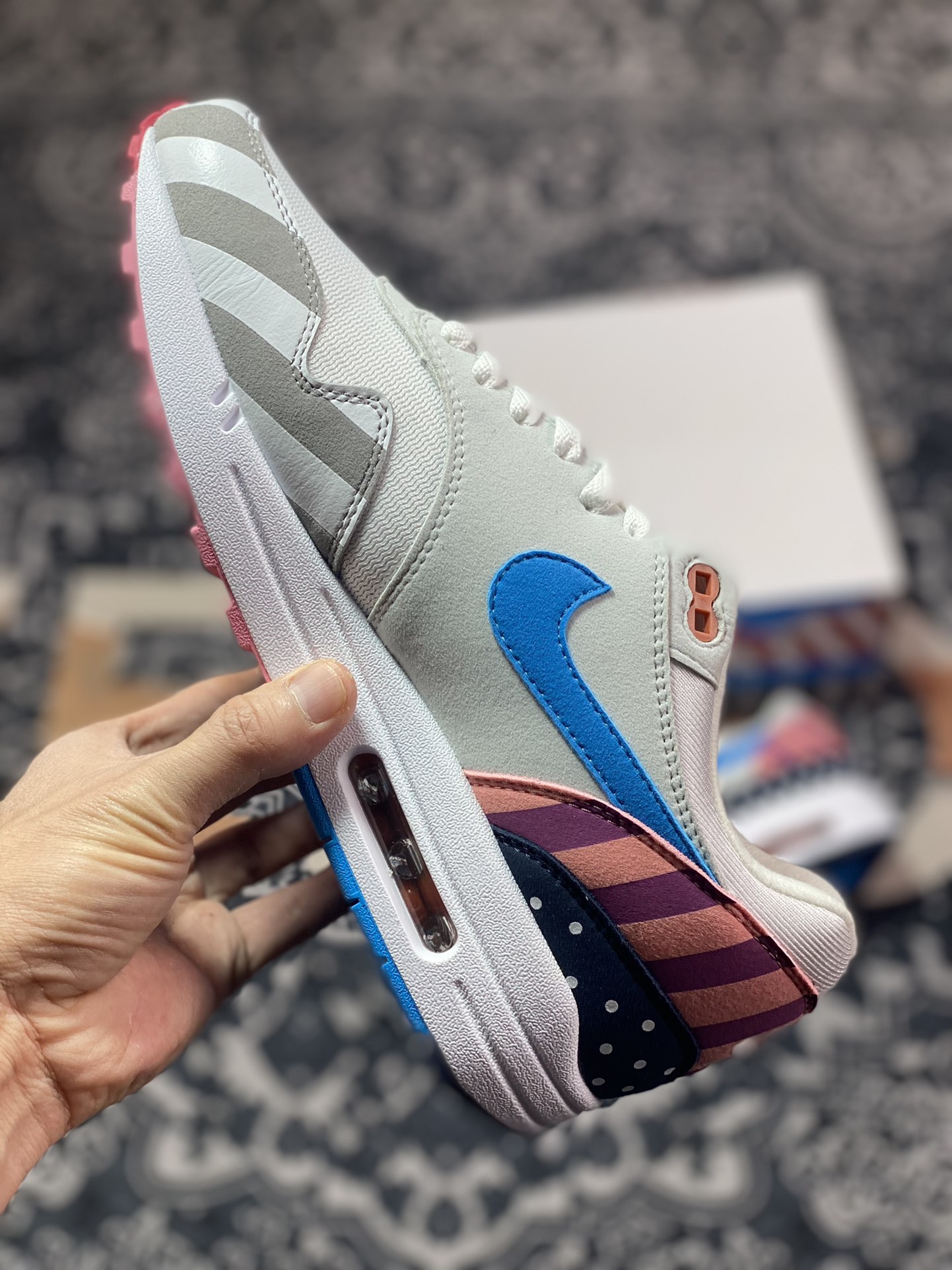 Piet Parra x Nike Air Max 1 White Multi retro air cushion all-match jogging shoes AT3057-100