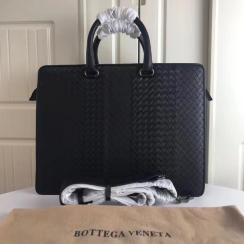 Bottega Veneta Heren Aktetas - Geweven Leer - Zwart - 38x30x10cm 1 Bottega Veneta Heren Aktetas - Geweven Leer - Zwart - 38x30x10cm