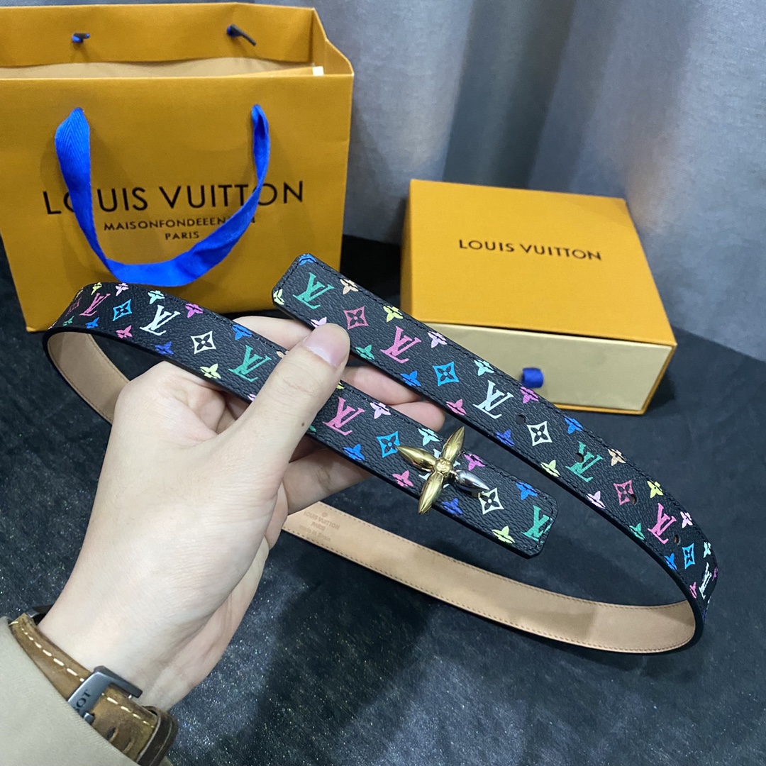 Louis Vuitton Belts Gold Monogram Canvas Mini