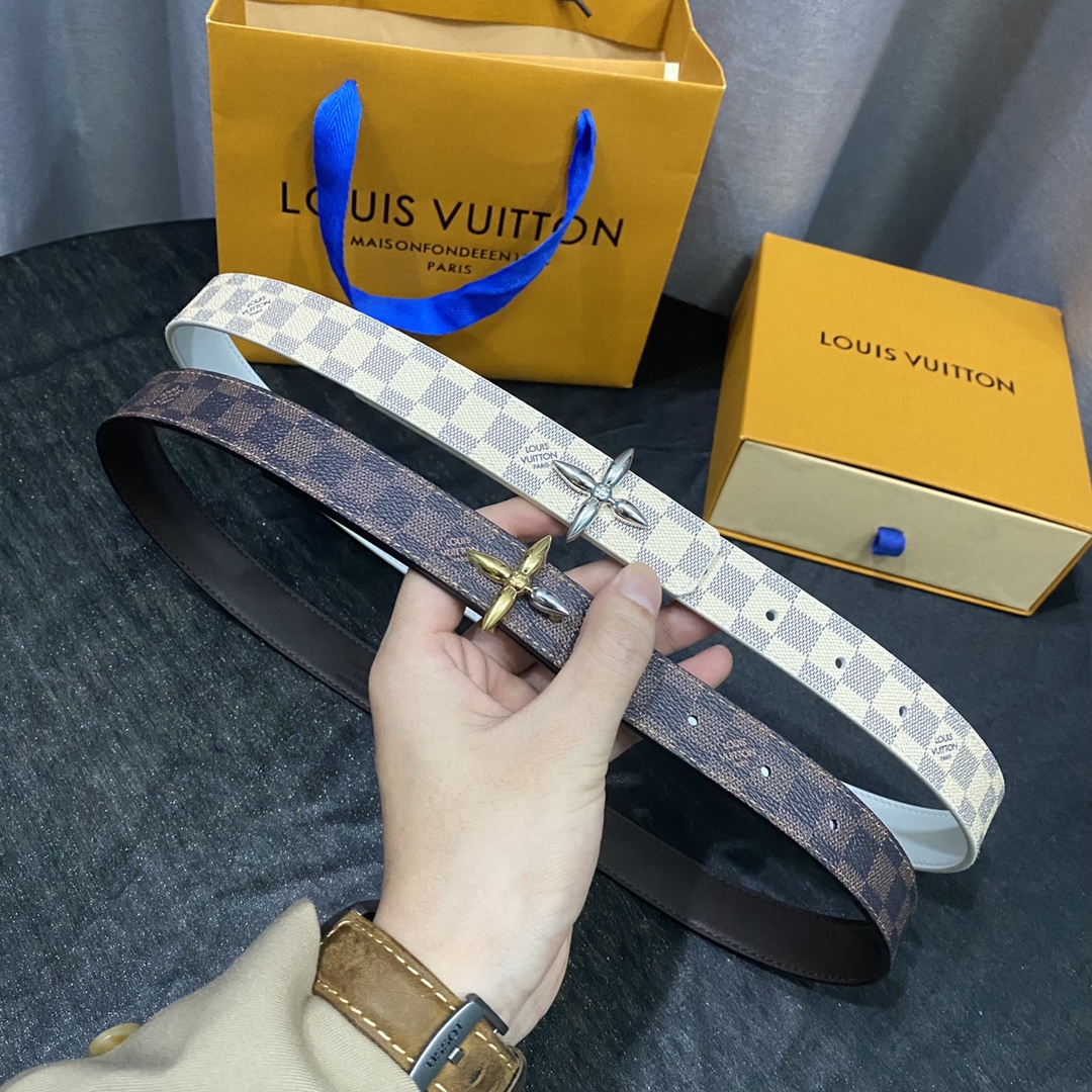 Louis Vuitton AAAA
 Belts Gold Monogram Canvas Mini