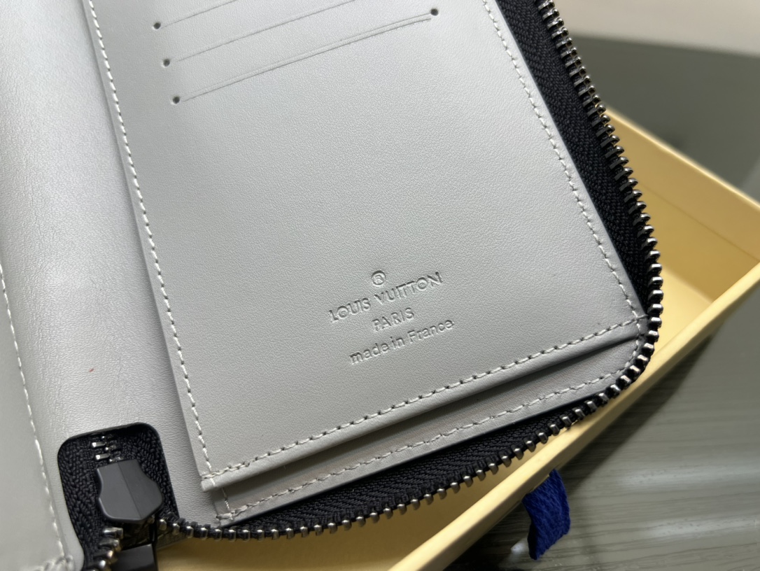 The leather wallet is in use