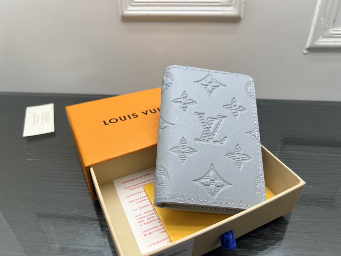 Front view of luxury leather card holder