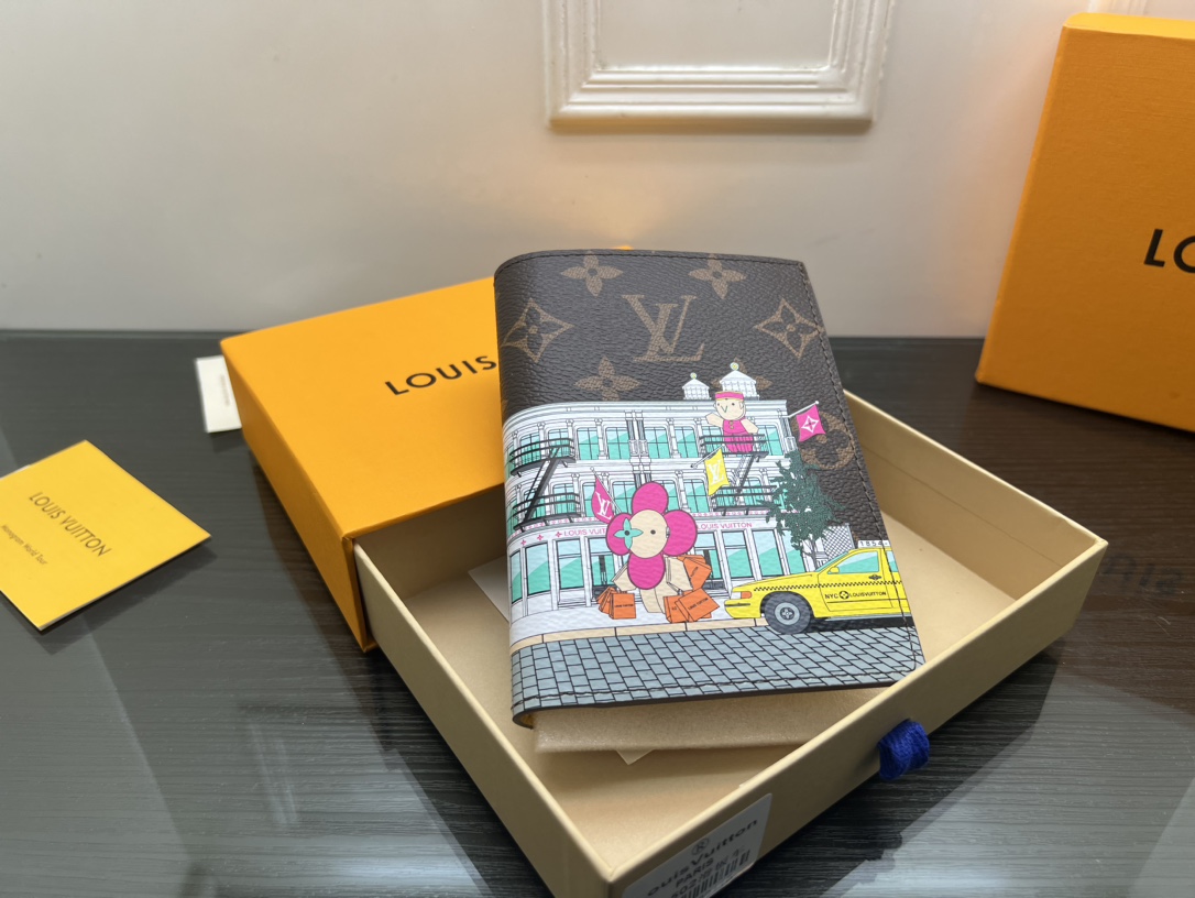 Classic leather passport holder texture close up