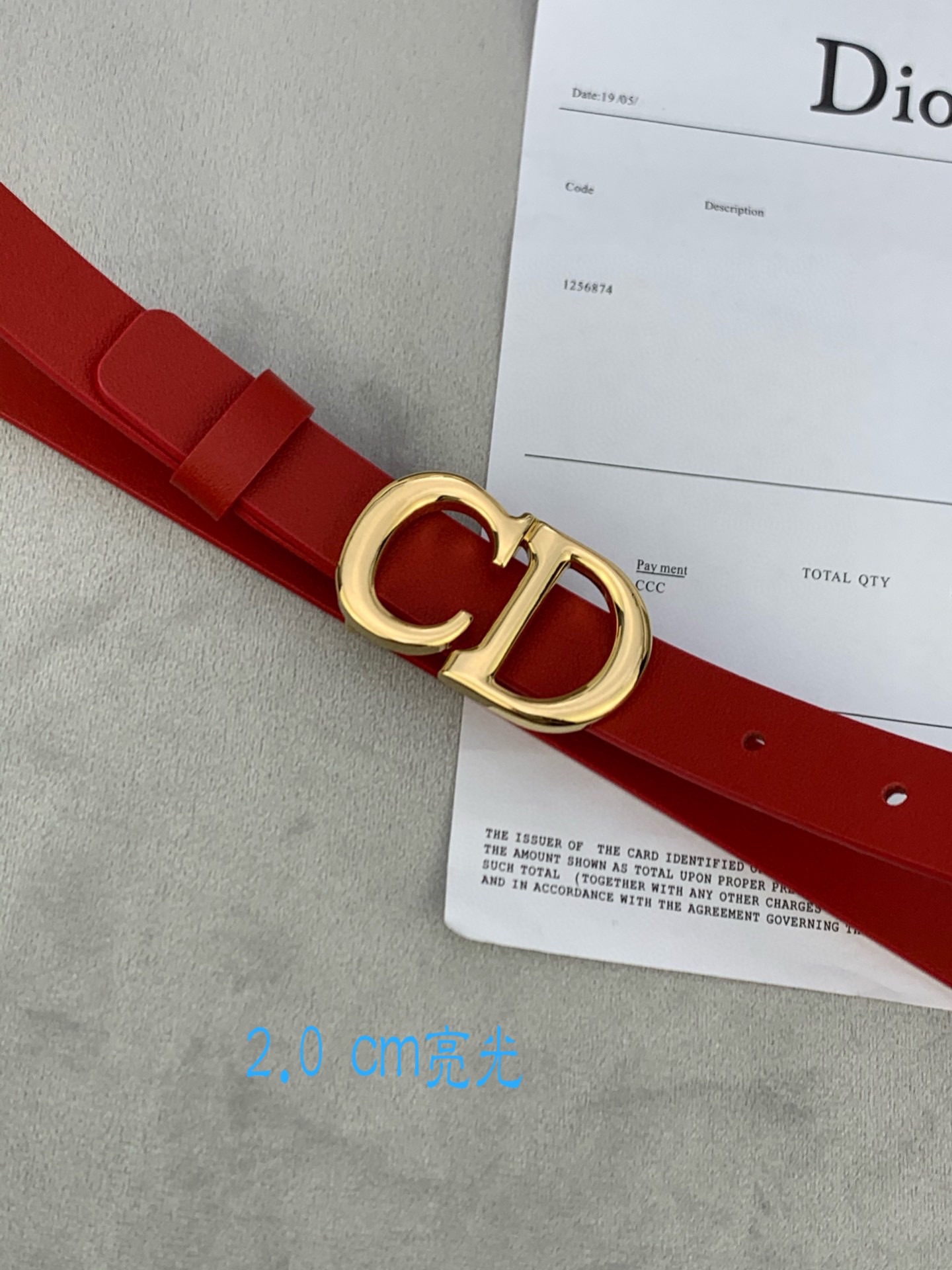 宽度2.0cmDior迪奧爆款平面無線帶身/Saddle进口小牛皮带身金属“CD”标志採用進口雙面頭層牛