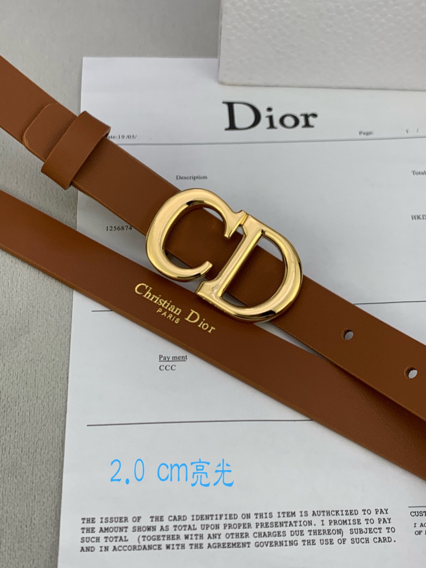 宽度2.0cmDior迪奧爆款平面無線帶身/Saddle进口小牛皮带身金属“CD”标志採用進口雙面頭層牛