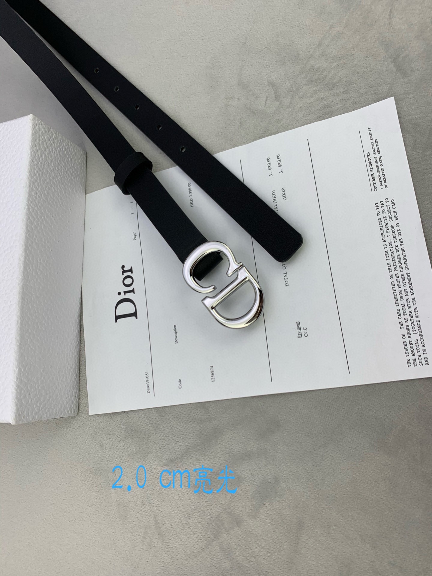 宽度2.0cmDior迪奧爆款平面無線帶身/Saddle进口小牛皮带身金属“CD”标志採用進口雙面頭層牛