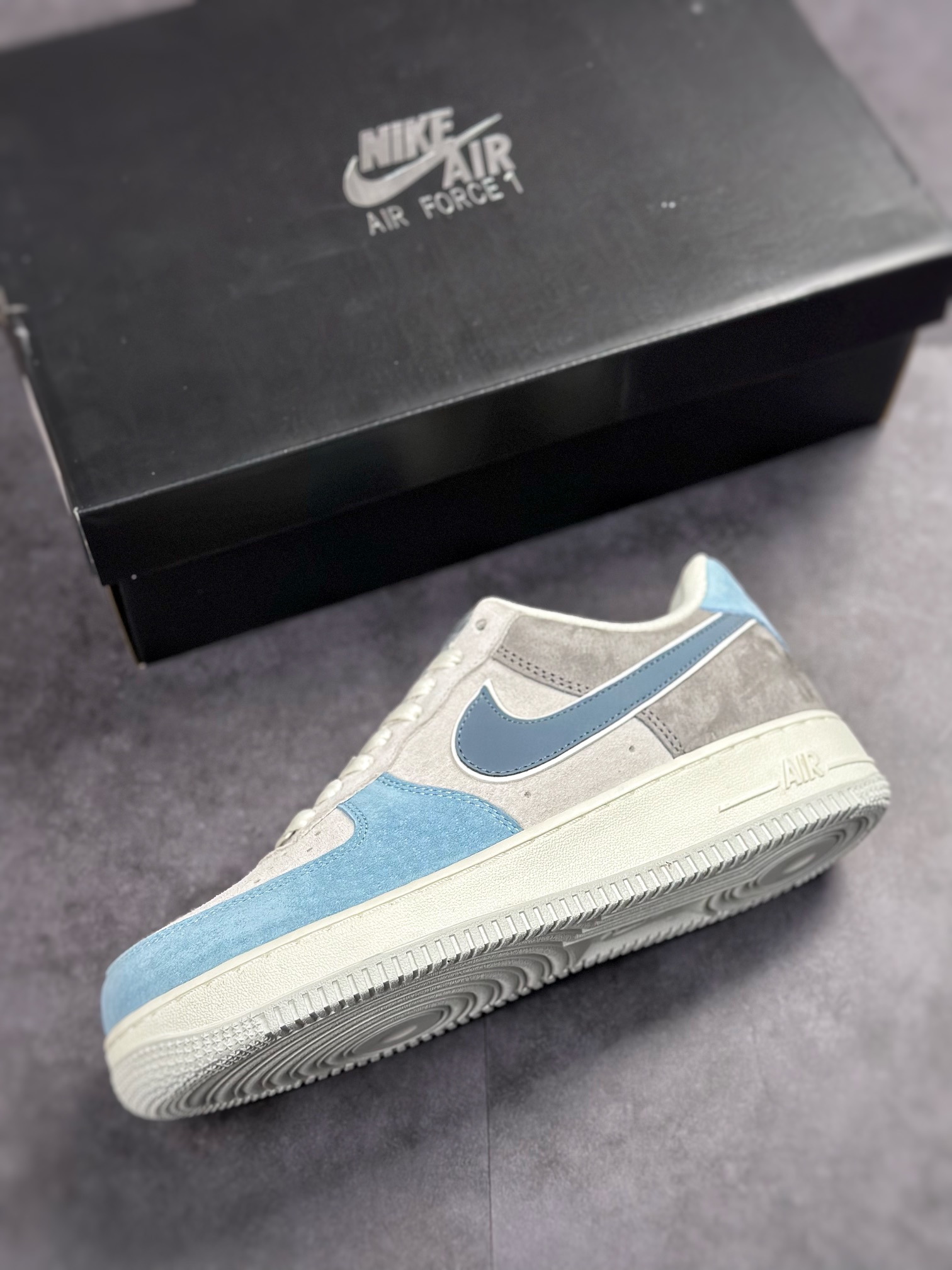 Nike Air Force 1 Low 07 Gray White Blue Suede LZ6699-523