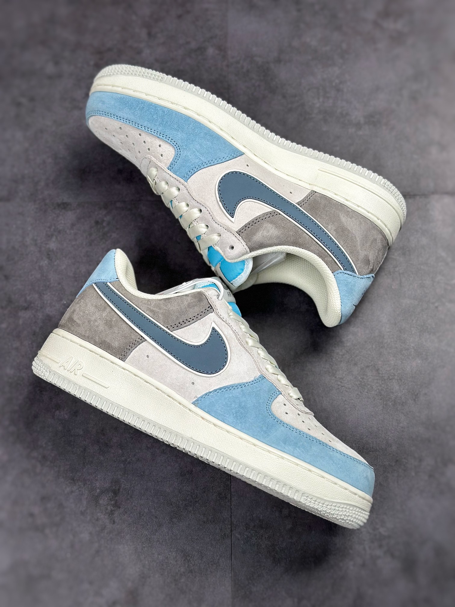 Nike Air Force 1 Low 07 Gray White Blue Suede LZ6699-523