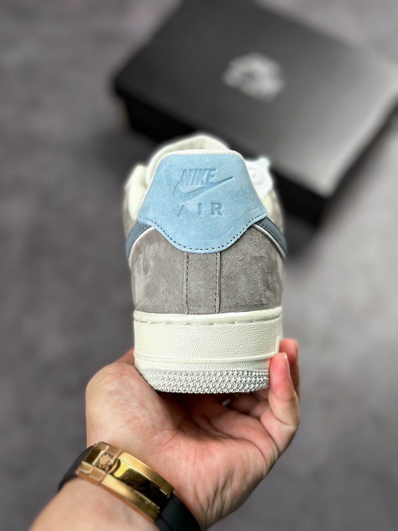 Nike Air Force 1 Low 07 Gray White Blue Suede LZ6699-523