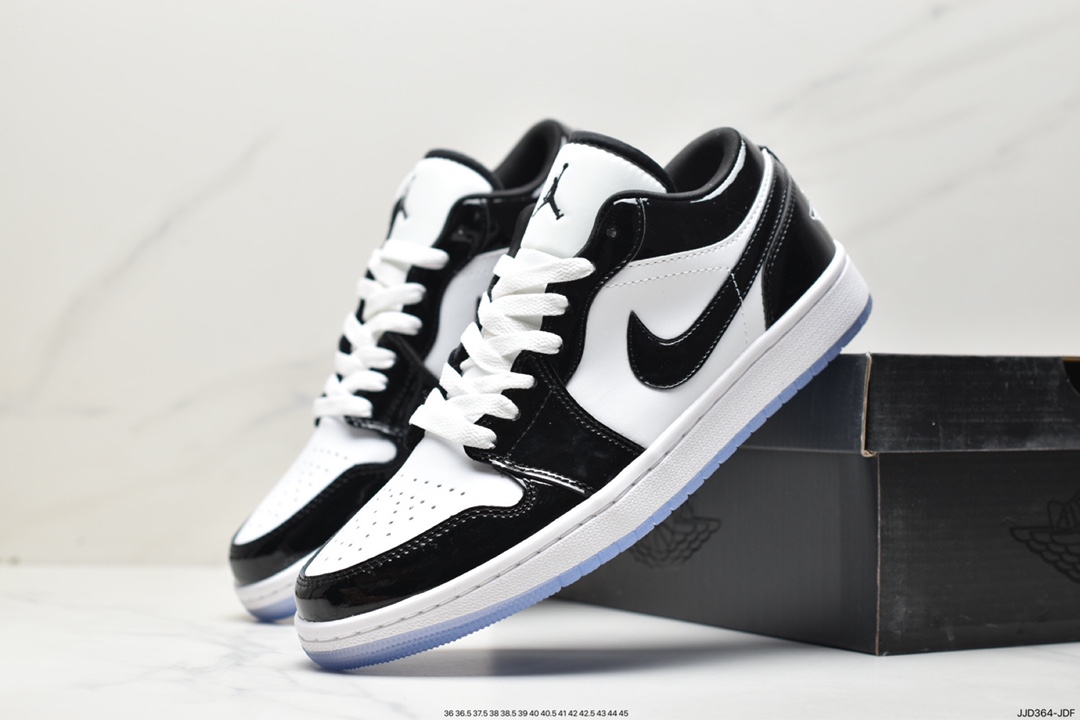 130 乔丹Air Jordan 1 Low ”Concord” 乔1康扣黑白漆皮 低帮篮球鞋 DV1309-100