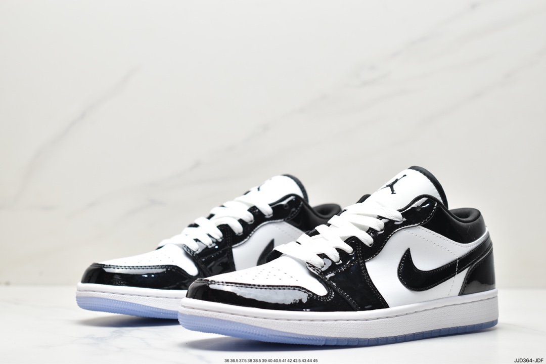 130 乔丹Air Jordan 1 Low ”Concord” 乔1康扣黑白漆皮 低帮篮球鞋 DV1309-100