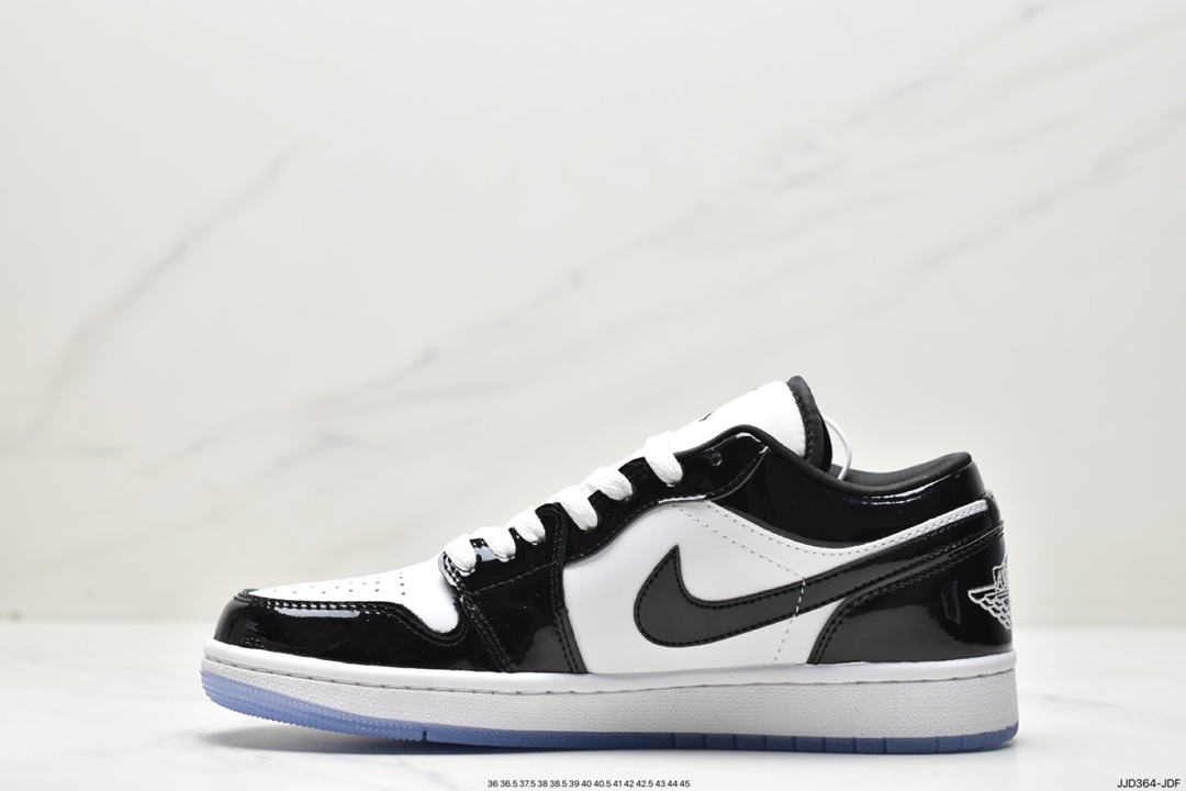 130 乔丹Air Jordan 1 Low ”Concord” 乔1康扣黑白漆皮 低帮篮球鞋 DV1309-100