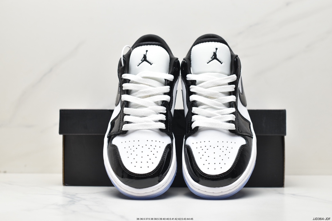 130 乔丹Air Jordan 1 Low ”Concord” 乔1康扣黑白漆皮 低帮篮球鞋 DV1309-100