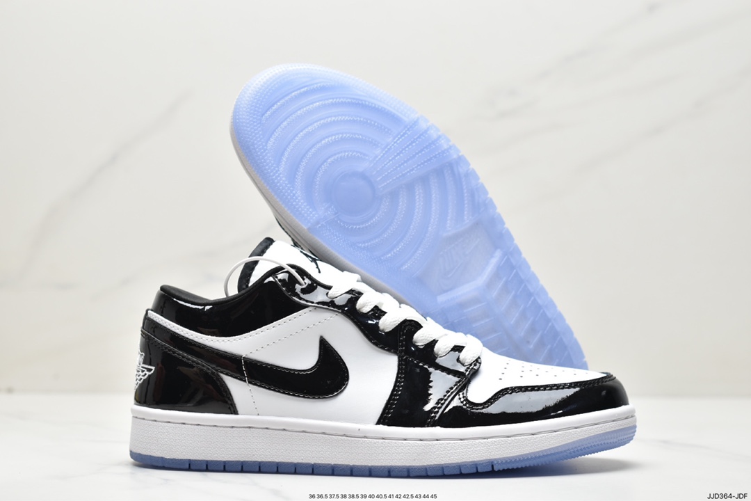 130 乔丹Air Jordan 1 Low ”Concord” 乔1康扣黑白漆皮 低帮篮球鞋 DV1309-100