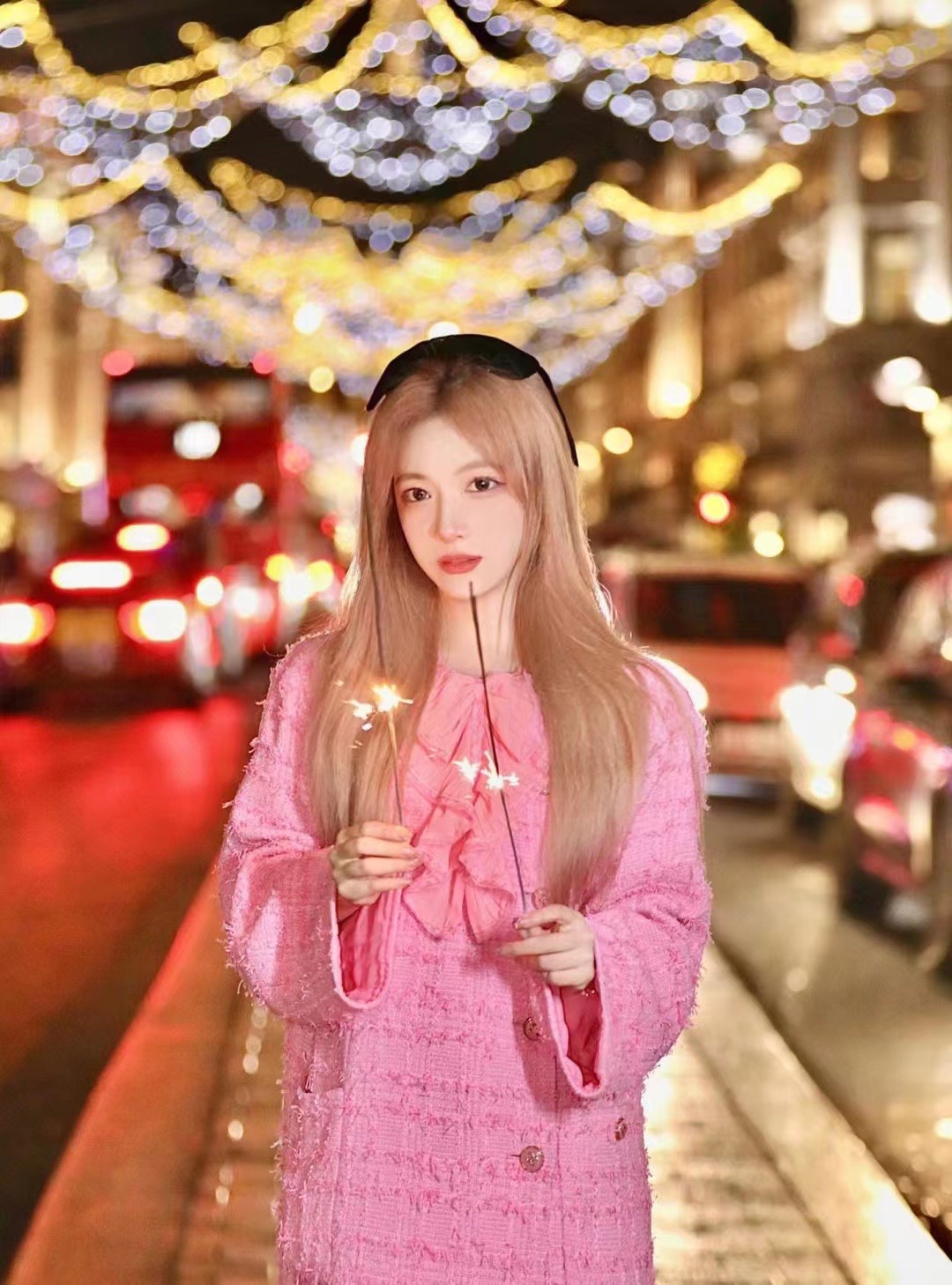 2023Chane*23C春夏新品!樱花粉大蝴蝶结外套