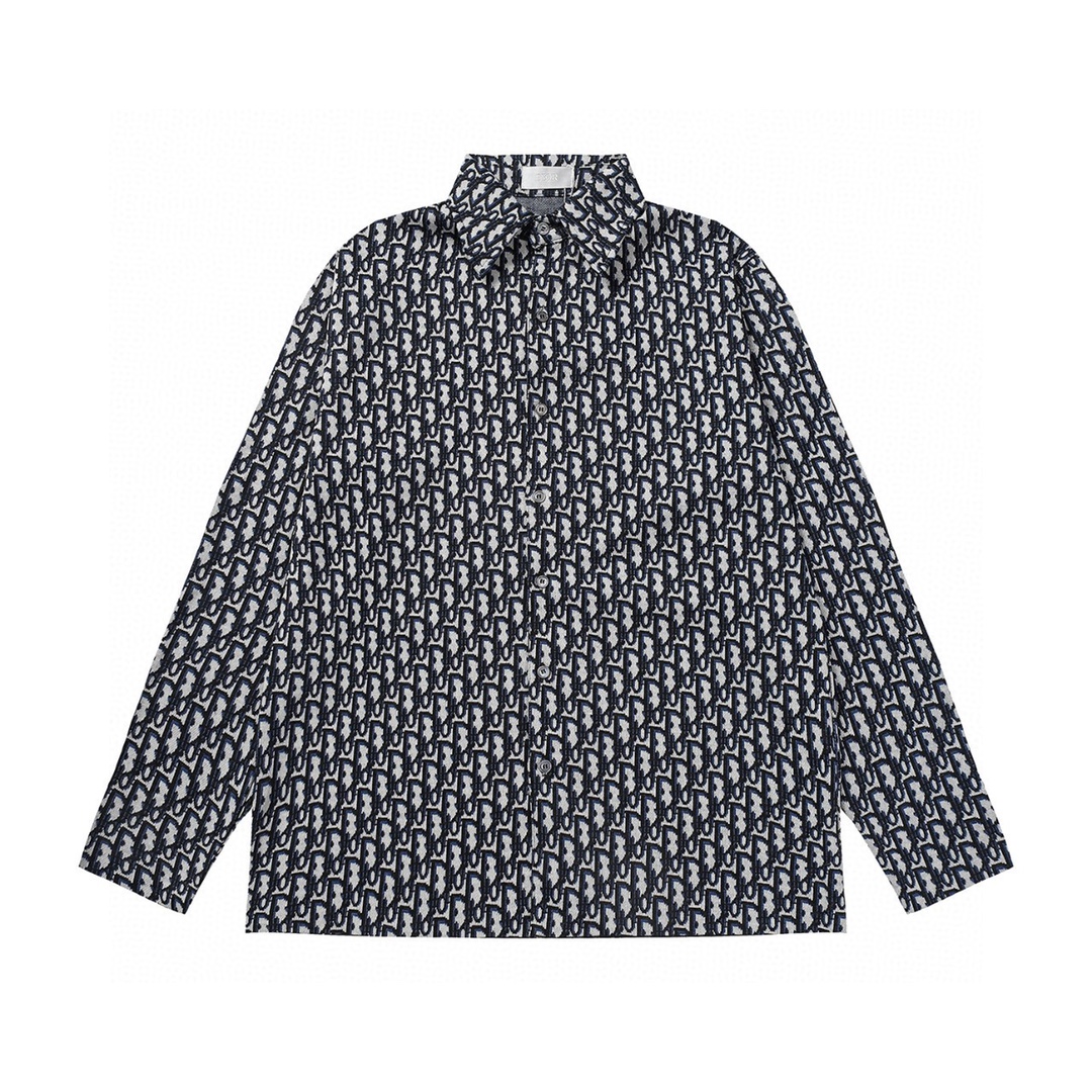 🔥Tela de punto jacquard de alta elasticidad tela dior de alta calidad, nueva camisa clásica de jacquard de suéter de p…