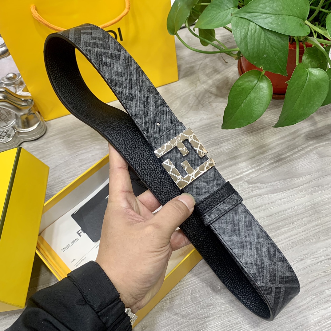 FENDI芬迪专柜同款双环正反用腰带