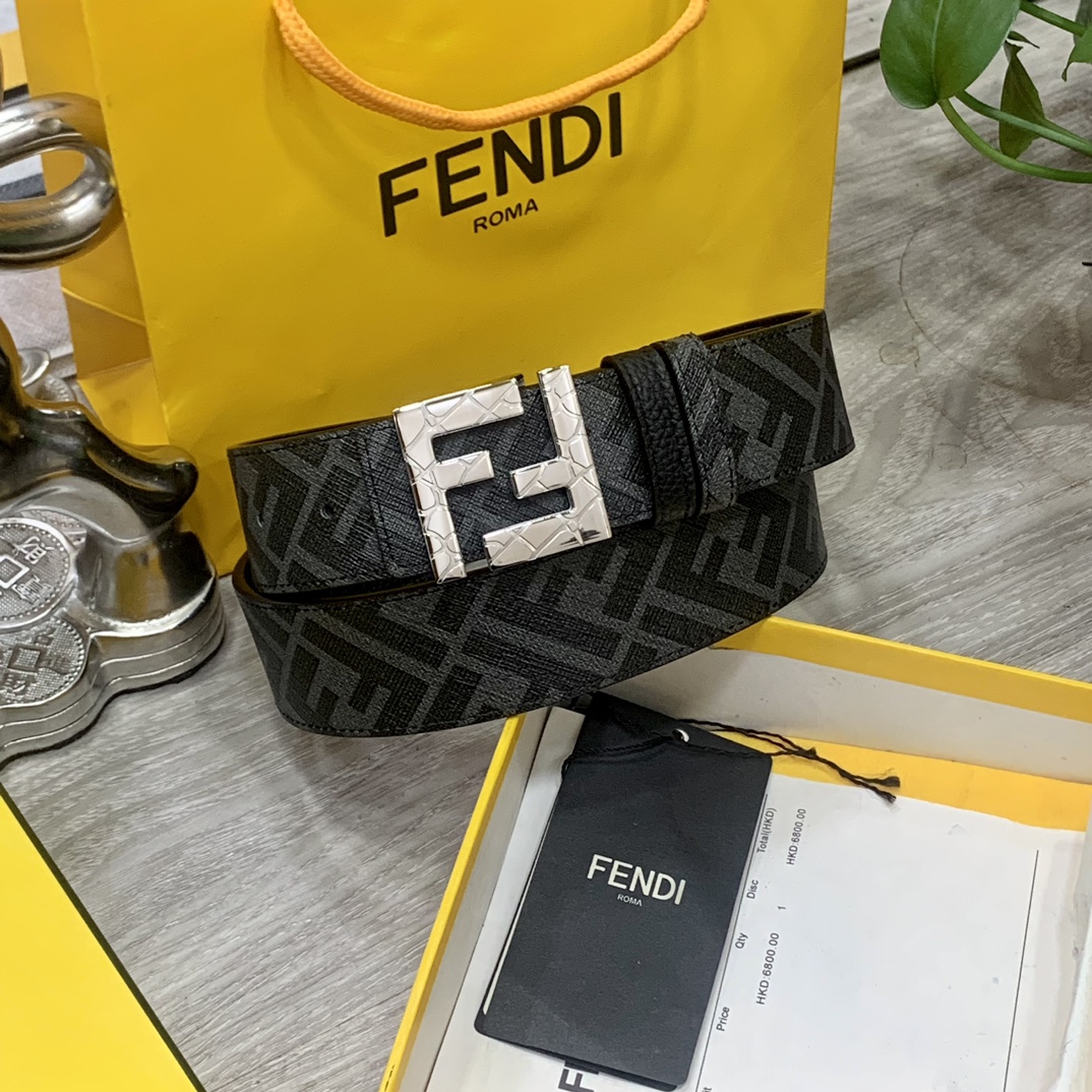 FENDI芬迪专柜同款双环正反用腰带