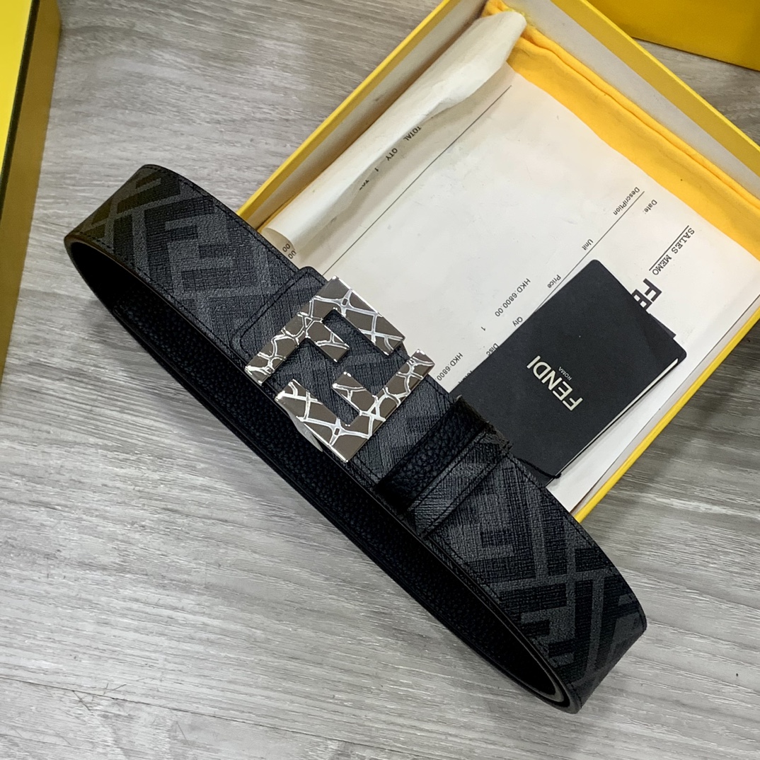 FENDI芬迪专柜同款双环正反用腰带