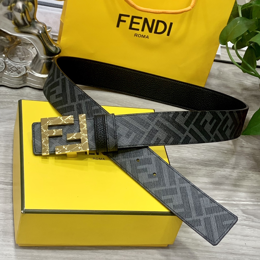FENDI芬迪专柜同款双环正反用腰带