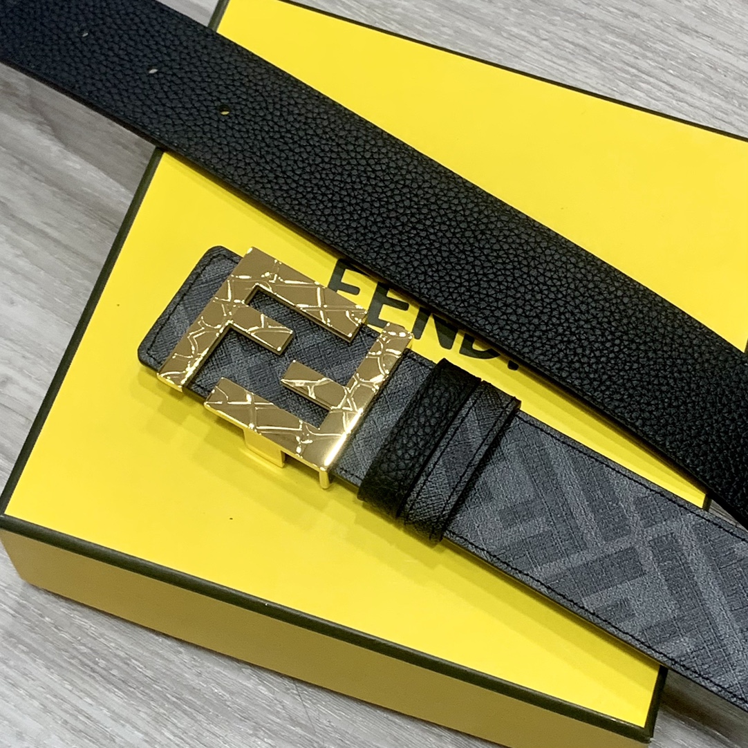 FENDI芬迪专柜同款双环正反用腰带