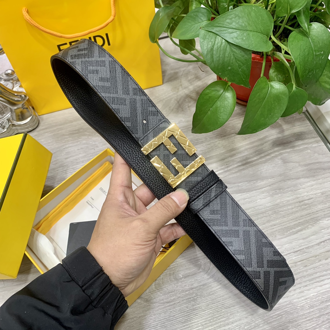 FENDI芬迪专柜同款双环正反用腰带