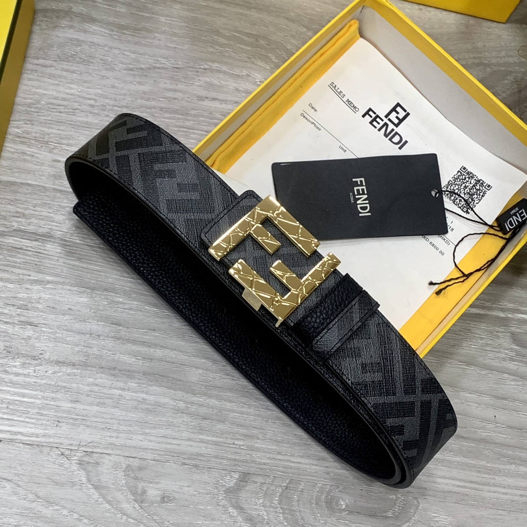 FENDI芬迪专柜同款双环正反用腰带