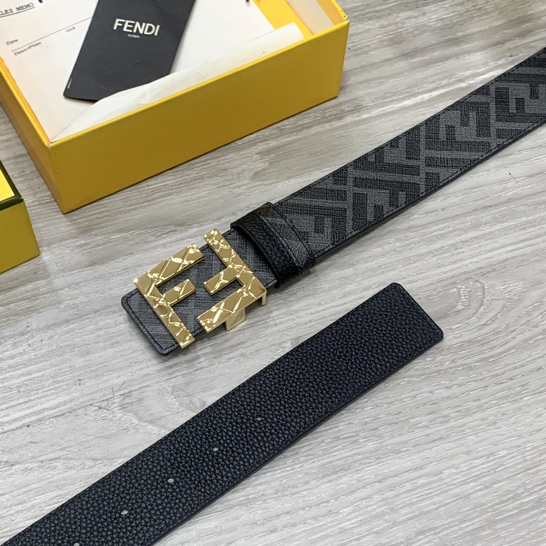 FENDI芬迪专柜同款双环正反用腰带