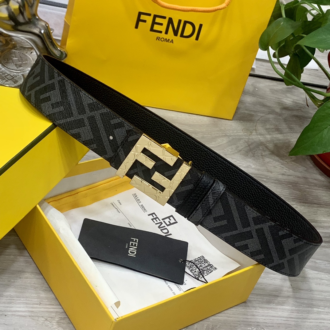 FENDI芬迪专柜同款双环正反用腰带