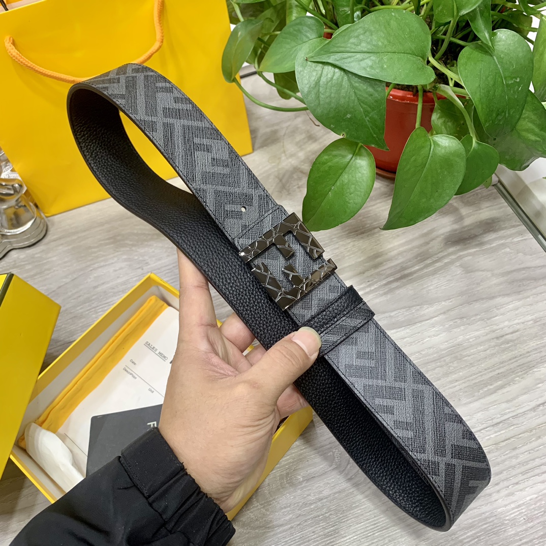 FENDI芬迪专柜同款双环正反用腰带