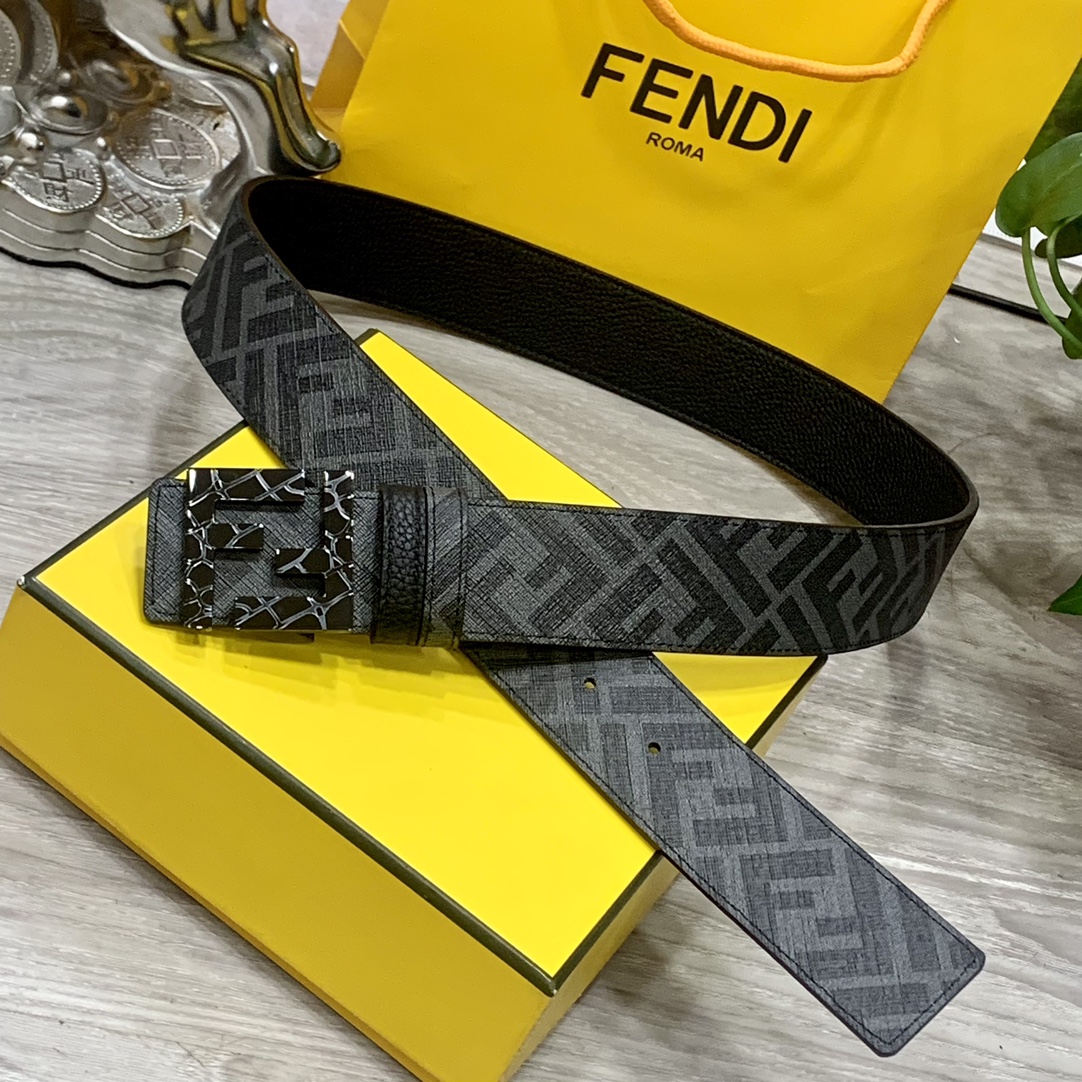 FENDI芬迪专柜同款双环正反用腰带