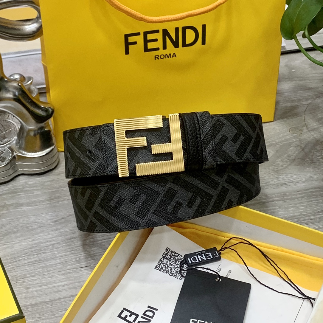 FENDI芬迪专柜同款双环正反用腰带