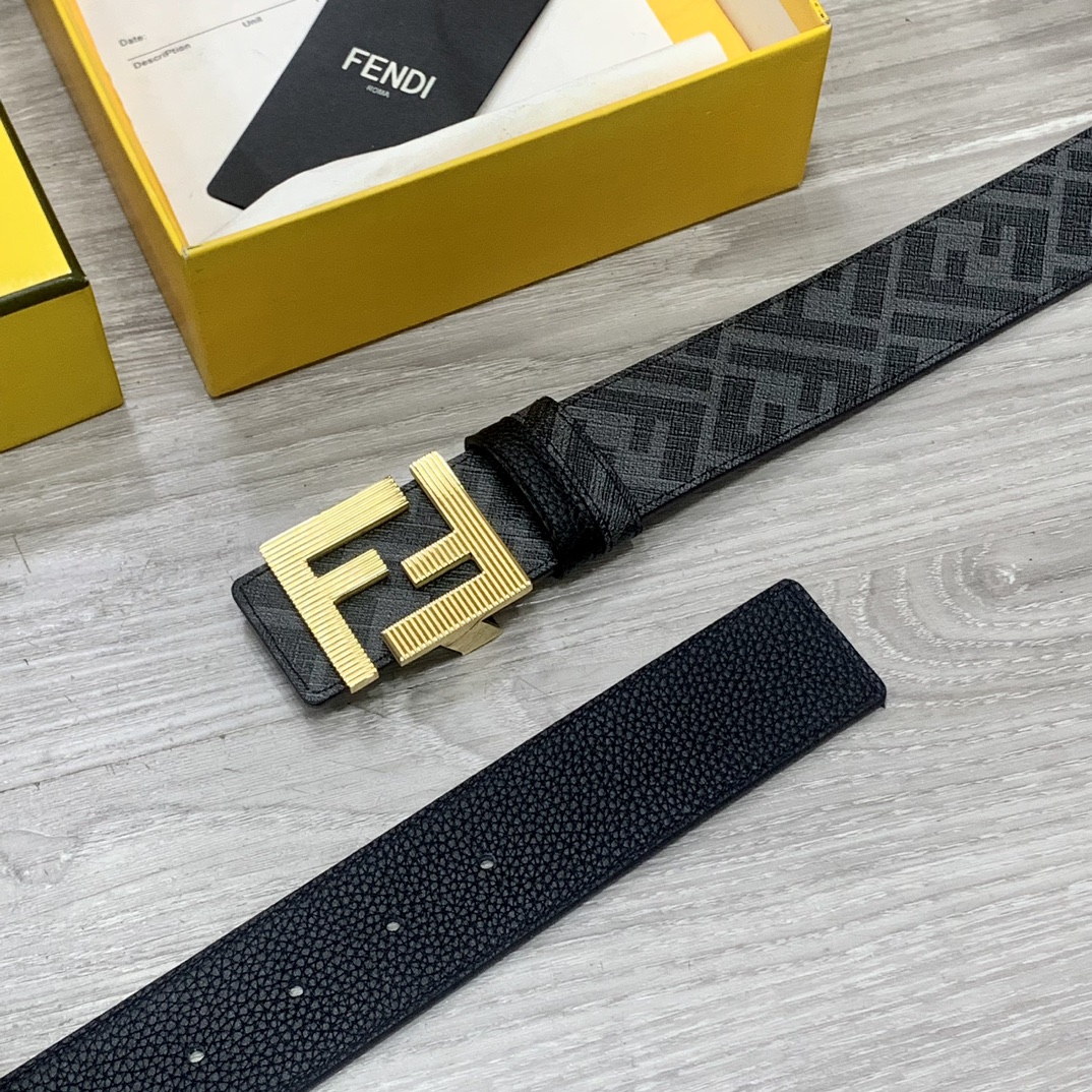 FENDI芬迪专柜同款双环正反用腰带